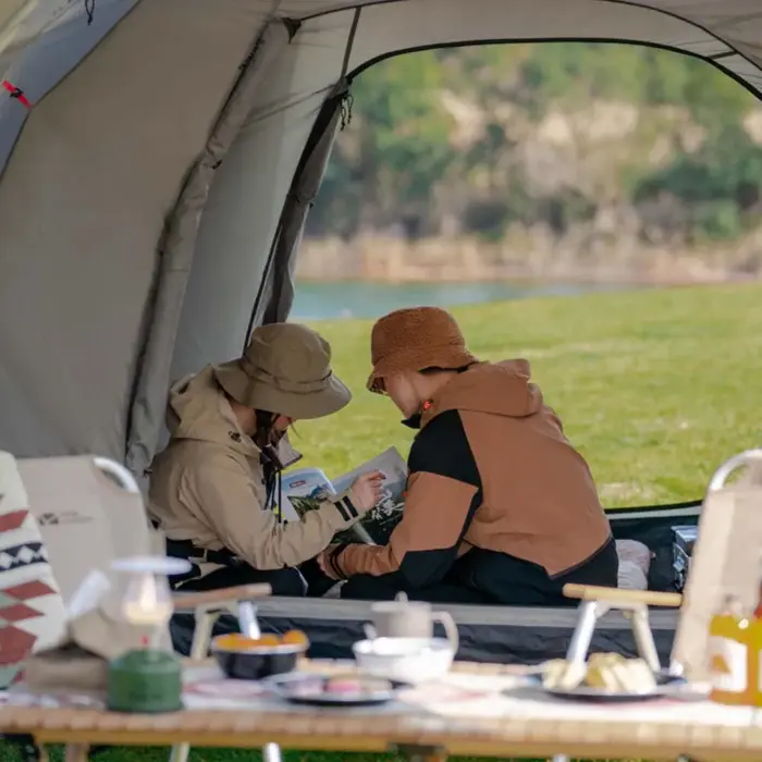 Tente de camping (pour 4 personne) en toile oxford - Kf s cb b b a e bd c c ai - Outdoor Starterkit
