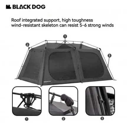 Tente de camping automatique en vinyle (5 à 8 personnes) - Kf s dab ebeb d e c e bee bn - Outdoor Starterkit