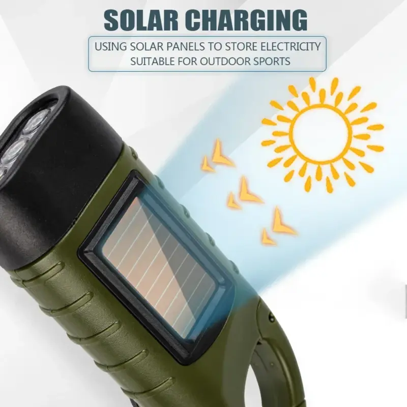 Lampe de poche LED (solaire et à manivelle) - Kf s e bd f c b dd b c av - Outdoor Starterkit