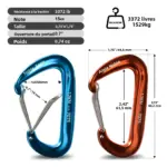 Lot de 6 mousquetons en aluminium - Kf s e b d afb e be ebfeeea ce - Outdoor Starterkit