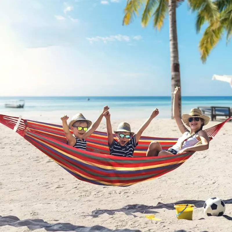Hamac en toile rayé anti-basculement - Kf s da ac f bfc d f c f b - Outdoor Starterkit