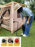 Tente gonflable de camping « Glamping Lodge » (4-5 personnes) - Kf s af c e a dbf c b - Outdoor Starterkit