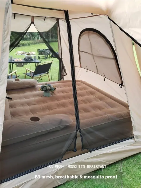 Tente gonflable de camping « Glamping Lodge » (4-5 personnes) - Kf s ccf e a d f f deeu - Outdoor Starterkit