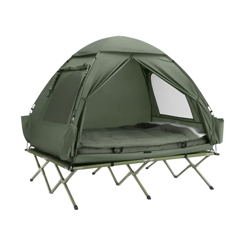 Tente 4 en 1 avec lit, sac de couchage et matelas (2 personnes) - Kf s b d b c af d fe i - Outdoor Starterkit