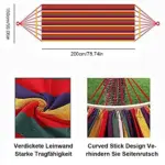 Hamac en toile rayé anti-basculement - Kf sb d b a e b e cd b c m - Outdoor Starterkit